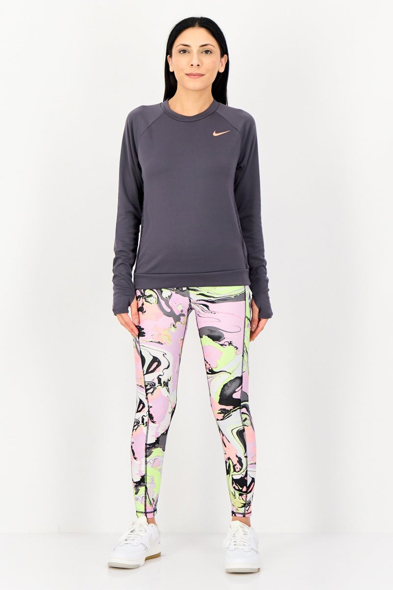 Nike Women Sportswear Fit Long Sleeve Running Top, Dark Purple - Image 4