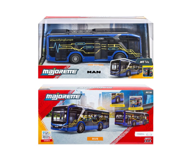 Majorette Grand Series Metal Maschinenfabrik Augsburg-Nürnberg Lion’s City 10E Die-cast Bus (22.5 cm, Blue/Black) - Image 1