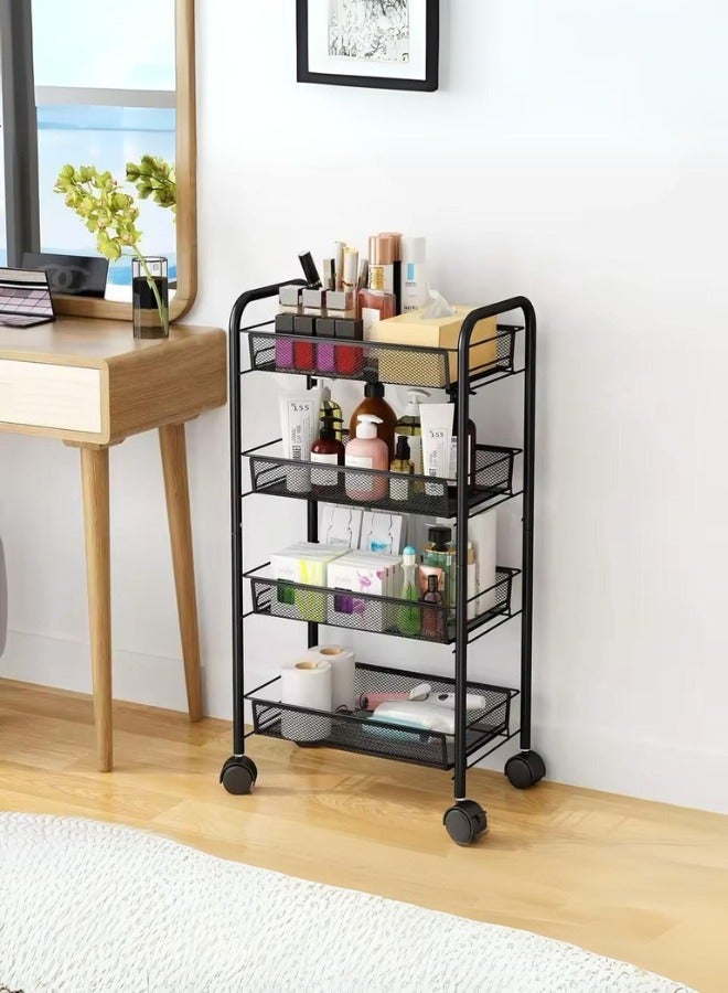 شي ون عربة تخزين معدنية متحركة بعجلات 4 دور - Image 2