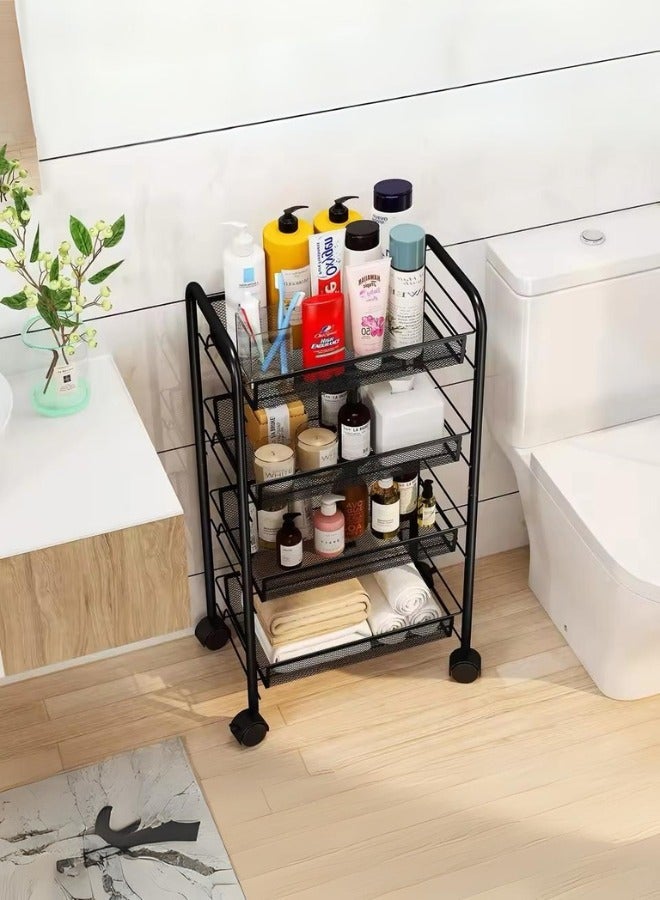 شي ون عربة تخزين معدنية متحركة بعجلات 4 دور - Image 3