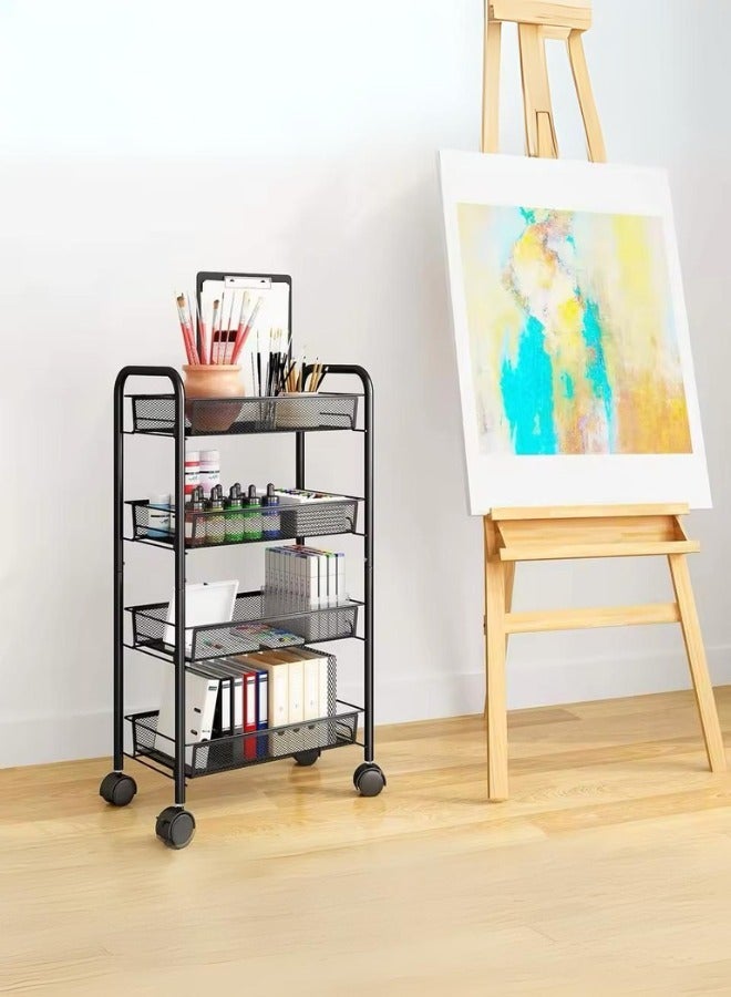 شي ون عربة تخزين معدنية متحركة بعجلات 4 دور - Image 4