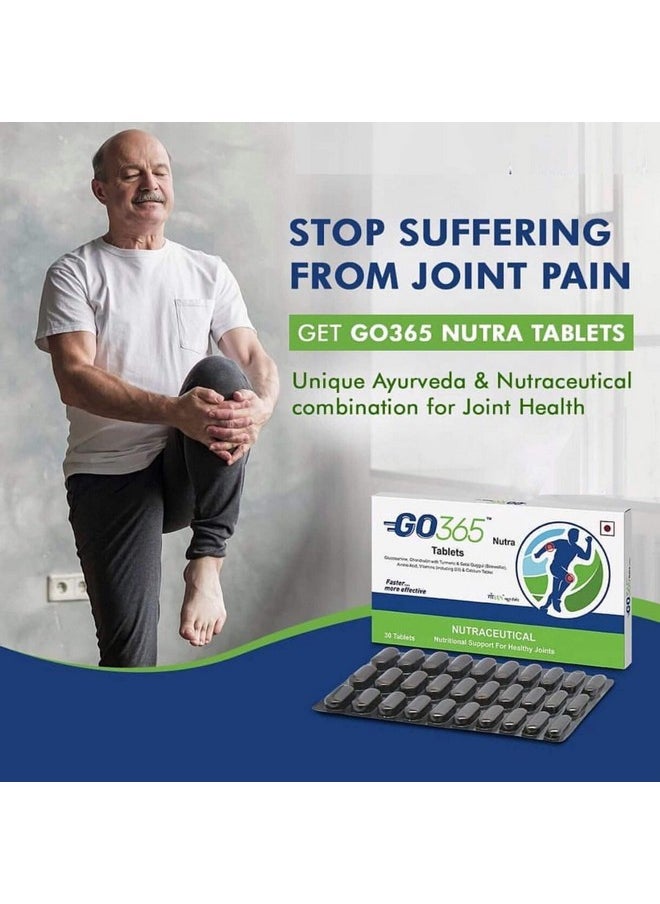 Charak Go 365 Nutra Tablet For Joint Health | Made With Glucosamine, Turmeric, Calcium & Vitamin D3 | Joint Pain Tablets Each 30 Tablets(Pack Of 3)  - Image 2