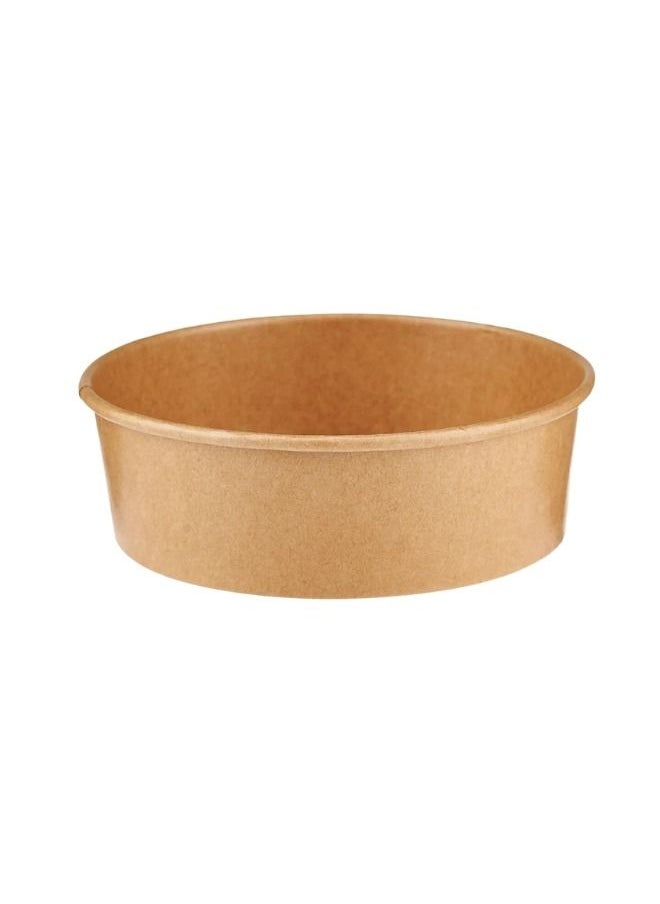 YASHTECH Kraft Brown Round Salad Bowl with Lid, 750 ML Eco-friendly Food Container, Great for Take-outs, Pack of 50 Pcs  - Image 2