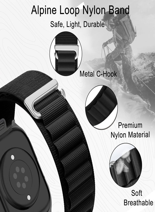 surundo Alpine Loop Nylon Band - Compatible with Apple Watch Ultra 2/Ultra Bands 49mm 45mm 44mm for Men Women, Adjustable with Metal C Hook Strap for iWatch Ultra 2 iWatch Ultra Series 10 46mm SE/9/8/7/6/5 - Image 2