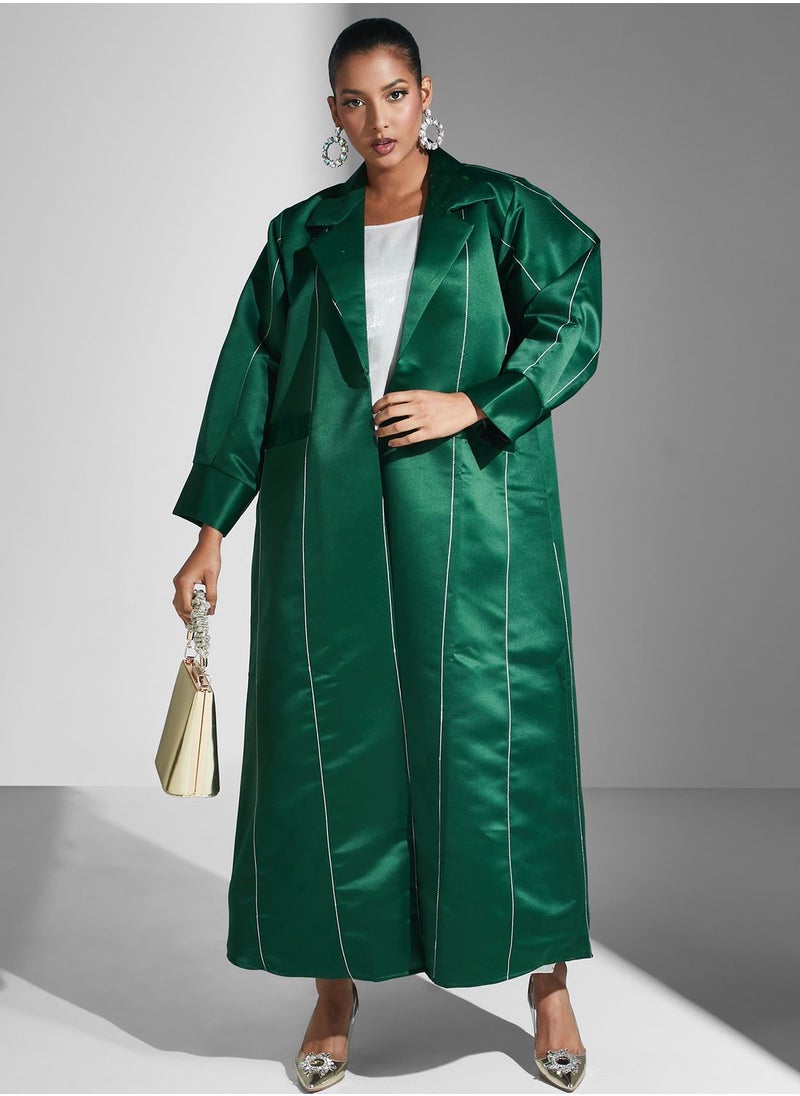 Aara Striped Design Abaya  - Image 1