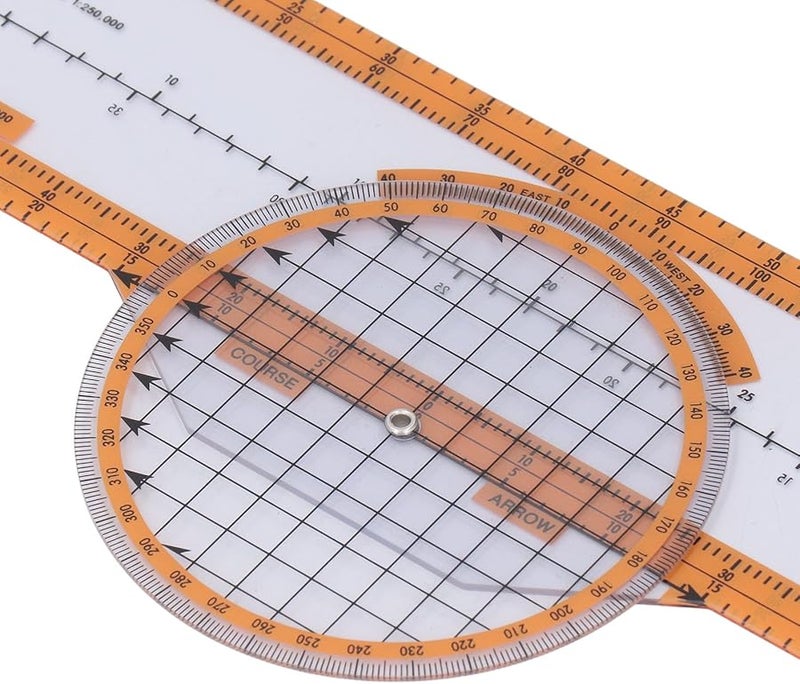 Orange Aviation Flight Computer Calculator with Turntable for Student Pilot Training - Image 1