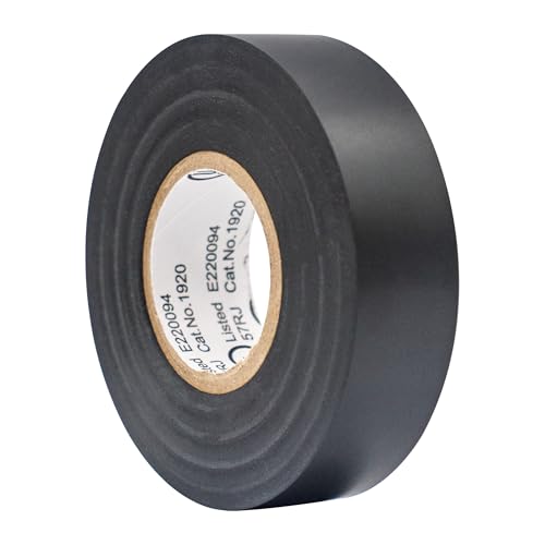 TradeGear Black 1 Pack - UL Listed Colored Electrical Tape, 60 ft x 3/4 in, 600V, Flame Retardant, Waterproof, Rubber Adhesive - Phase Marking, Wire ID, Automotive - Image 1