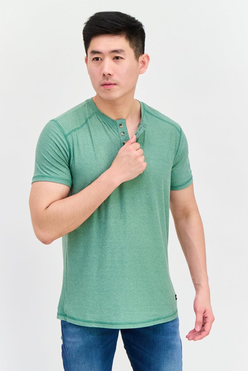 Canada Weather Gear Men Crew Neck Short Sleeve Solid T Shirt, Green - Image 1