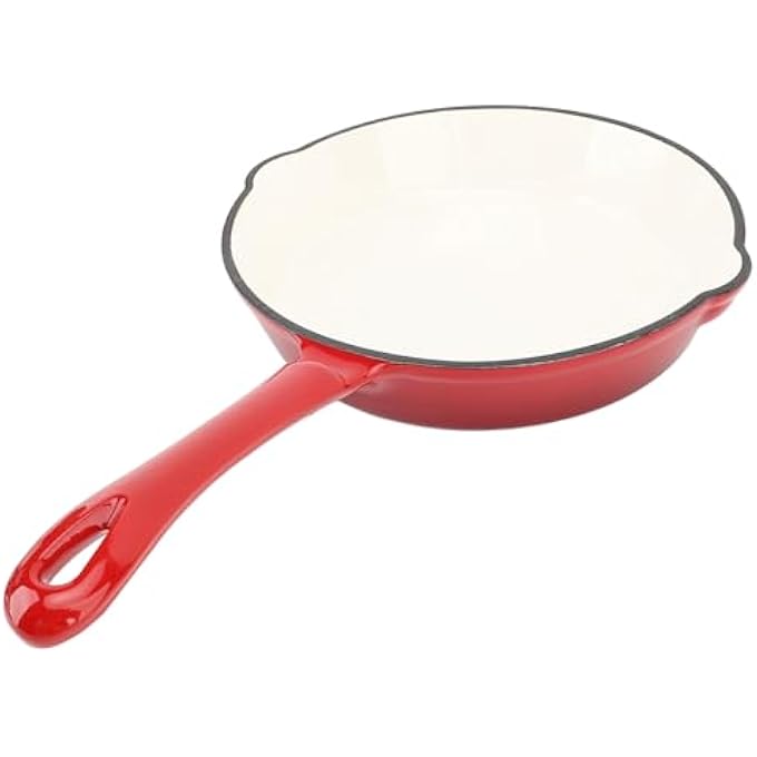 BusoTh Enameled Cast Iron Fry Pan 10 Inch Enameled Cast Iron Frying Pan Cream Enamel Even Heat Distribution Long Handle Skillet Pan For Stove Top And Oven For Home Camping Restaurants - Image 1