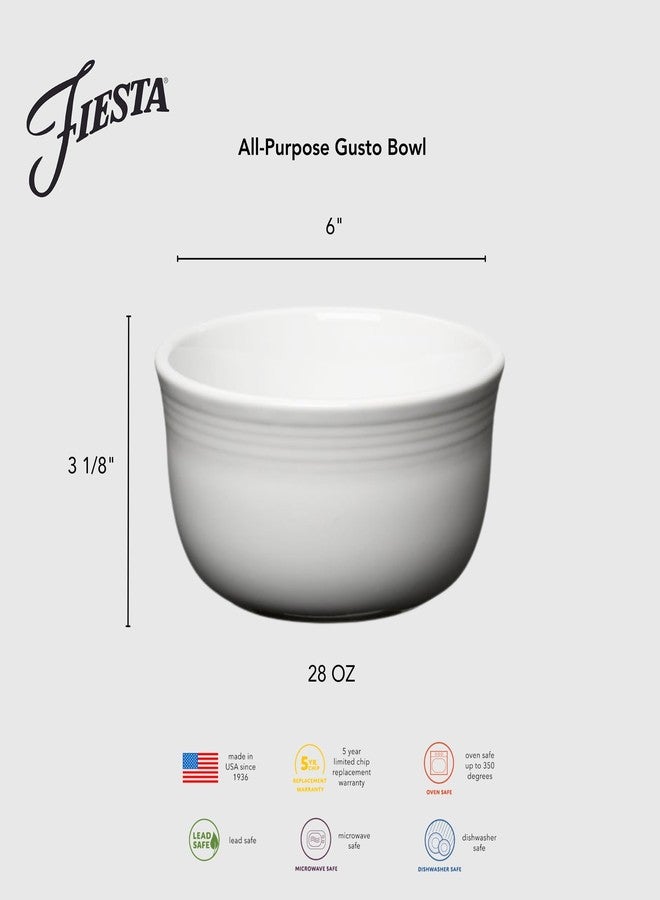 Fiesta® All-Purpose Gusto Bowl, 28oz (6inch) – Durable Ceramic, Lead-Safe, Dishwasher/Microwave/Oven Safe – Made in USA Dinnerware - Peony - Image 2