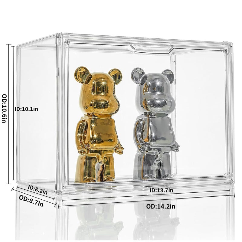 Attelite Clear Acrylic Display Case,Display Storage Box Countertop with Magnetic Door,Stackable Dustproof Protection Showcase for Action Figures,Collectibles - Image 2