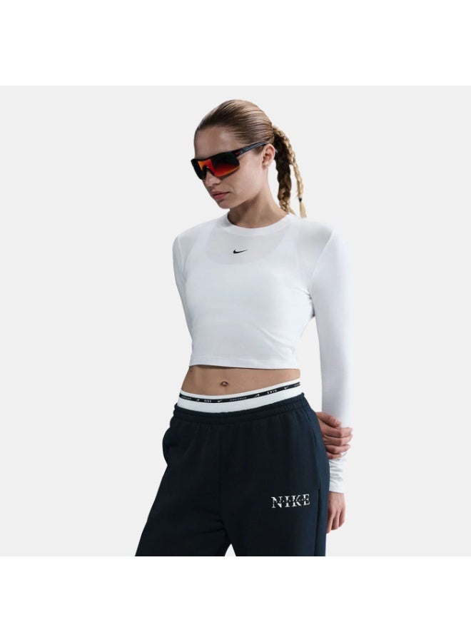 Nike Women’s Nike Sportswear Chill Knit Long-Sleeve Crop Top - Image 1