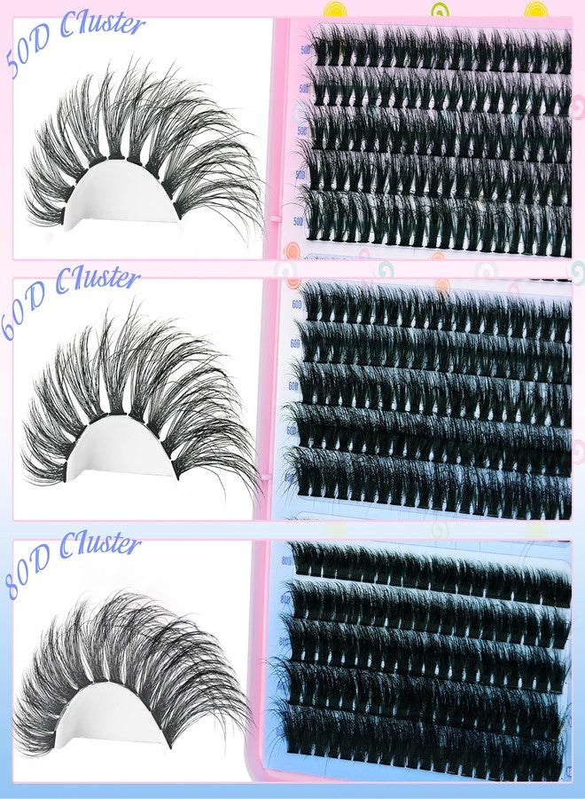 BEFACL Wispy Lash Clusters 50D+60D+80D Eyelash Clusters C Curly Cluster Lashes Natural Individual Lashes 300Pcs Eyelash Extensions 10-18MM Matte Black DIY Lash Extension by Befacl - Image 2