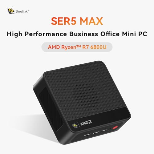 Beelink Mini PC SER5 MAX 6800U AMD Ryzen 7 Processor(8C/16T, up to 4.7GHz), Mini Computer 32GB LPDDR5 1TB NVMe SSD, Micro PC Triple Display HDMI/DP/Type-C/4K 60Hz/WiFi6/BT5.2/Home/Office/HTPC - Image 2