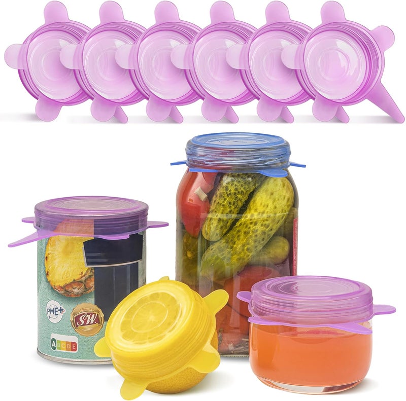 Orblue Silicone Stretch Lids 6-Pack Small for Fresh Food Storage - Seal in Flavors, Keep Food Fresh and Reduce Waste Lilac - Image 1