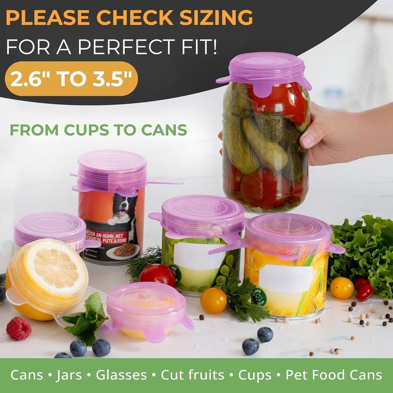 Orblue Silicone Stretch Lids 6-Pack Small for Fresh Food Storage - Seal in Flavors, Keep Food Fresh and Reduce Waste Lilac - Image 3