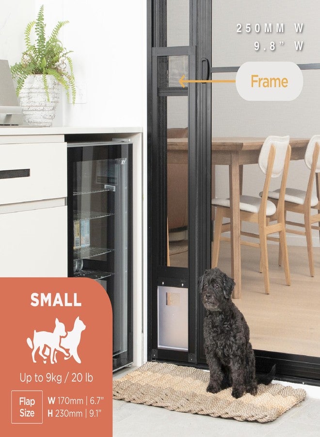 Hakuna Pets V2 Patio Pet Door Screen Insert Panel for Sliding Doors, Fits Door Track Min Ht 55.12" to Max Ht 84.25",UV Resistant Mesh, Locking Magnetic Dog Door, Easy Install and Removal,Small,Black - Image 2