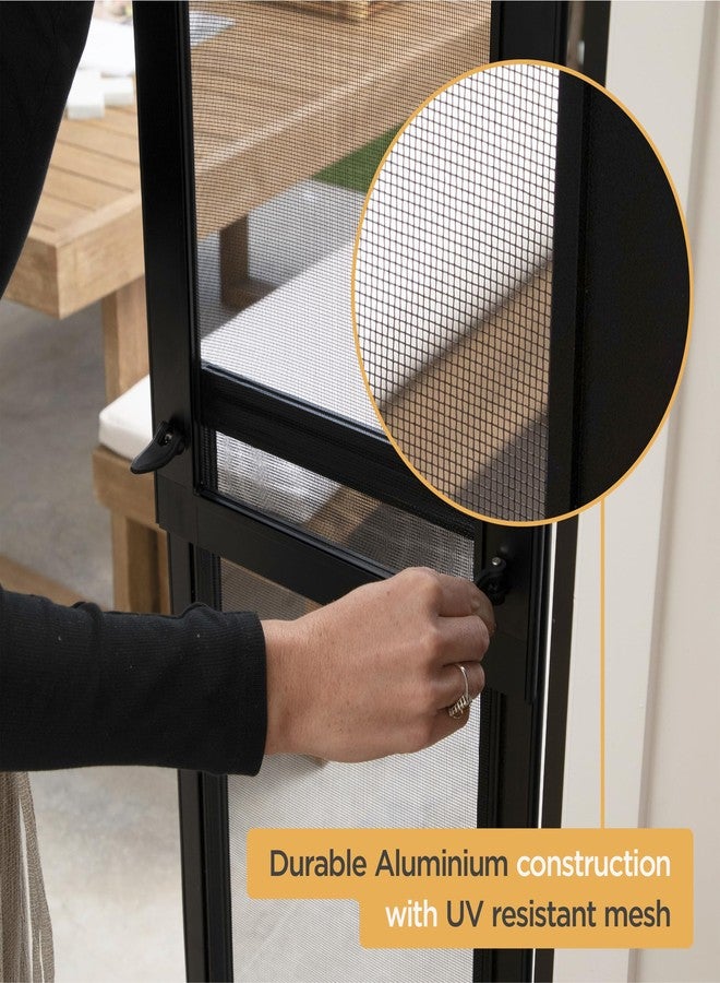 Hakuna Pets V2 Patio Pet Door Screen Insert Panel for Sliding Doors, Fits Door Track Min Ht 55.12" to Max Ht 84.25",UV Resistant Mesh, Locking Magnetic Dog Door, Easy Install and Removal,Small,Black - Image 4