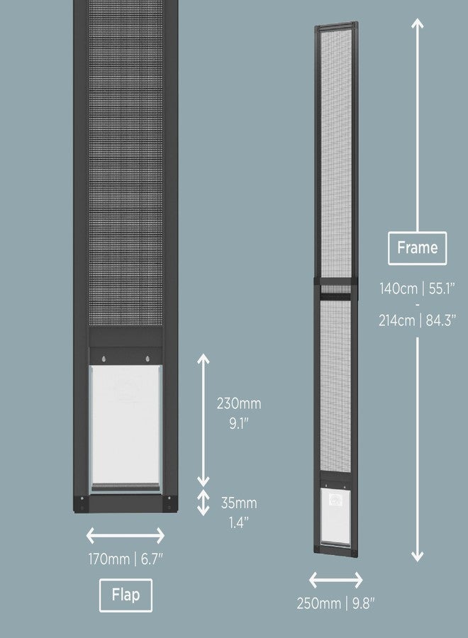 Hakuna Pets V2 Patio Pet Door Screen Insert Panel for Sliding Doors, Fits Door Track Min Ht 55.12" to Max Ht 84.25",UV Resistant Mesh, Locking Magnetic Dog Door, Easy Install and Removal,Small,Black - Image 5