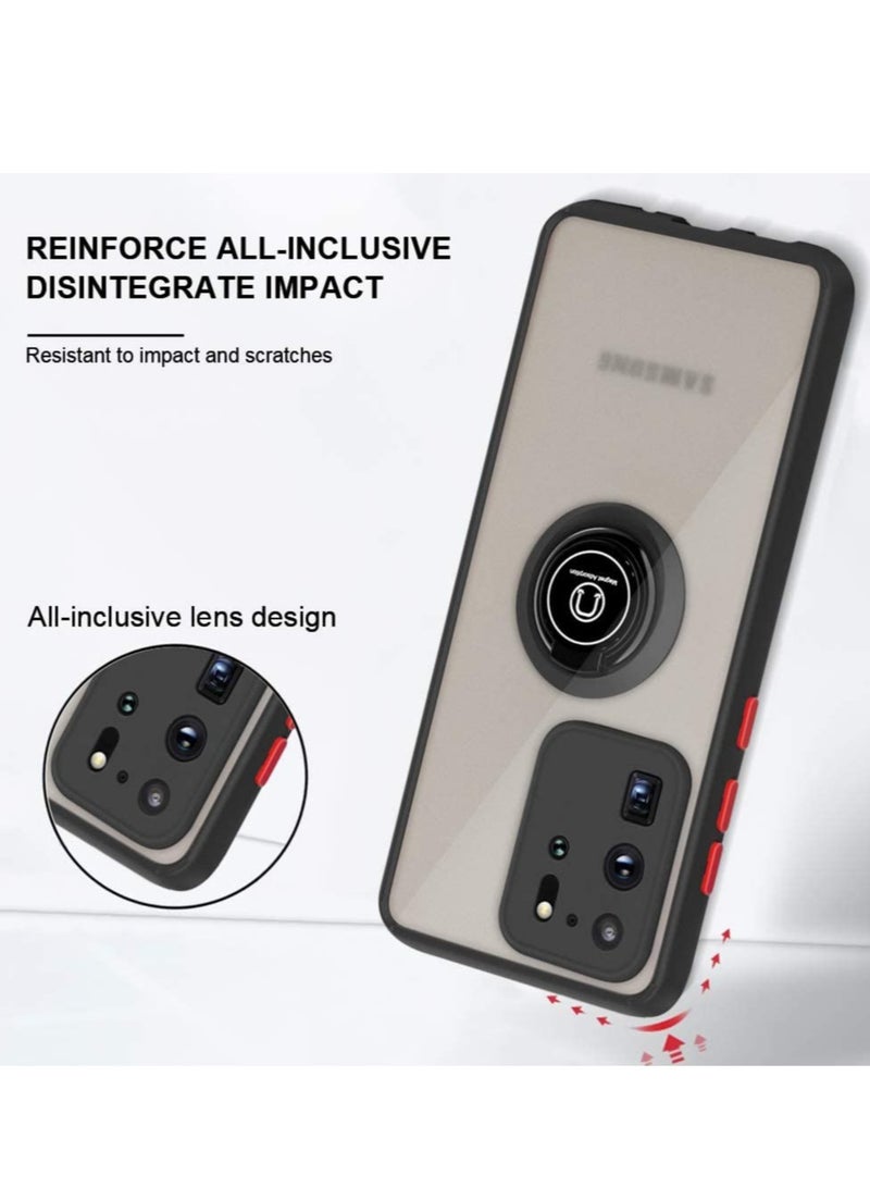 ELTRAZONE Samsung Galaxy S20 Ultra Case, Anti-Scratch with 360 Degree Rotation Finger Ring Kickstand Work with Magnetic Car Mount Compatible for Galaxy S20 Ultra - Black - Image 4