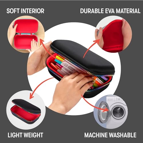 ZIPIT Black & Rainbow Pencil Box for Girls, Cute Pencil Case for School, Large Capacity Stationery Organizer Box - Image 3