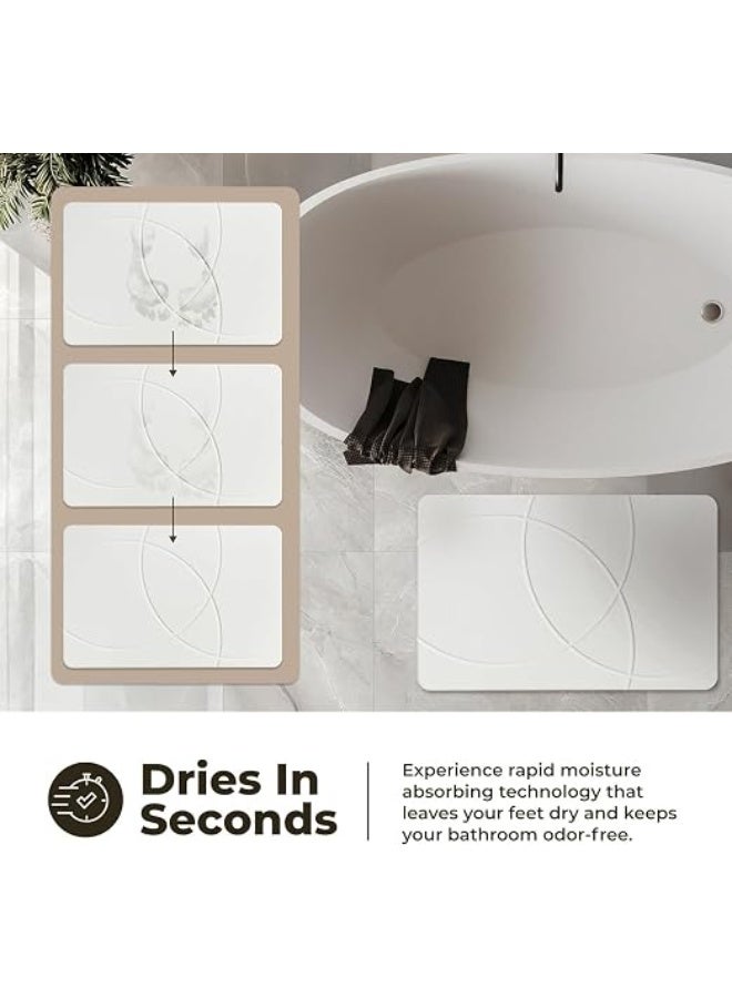 Midwest Stone Bath Mat, Diatomaceous Earth Non-Slip Stone Shower Mat - Quick Drying Absorbent Bath Mats for Bathroom - Elegant & Modern Design, Easy to Clean (23.5 x 15) - Sandstone - Image 4