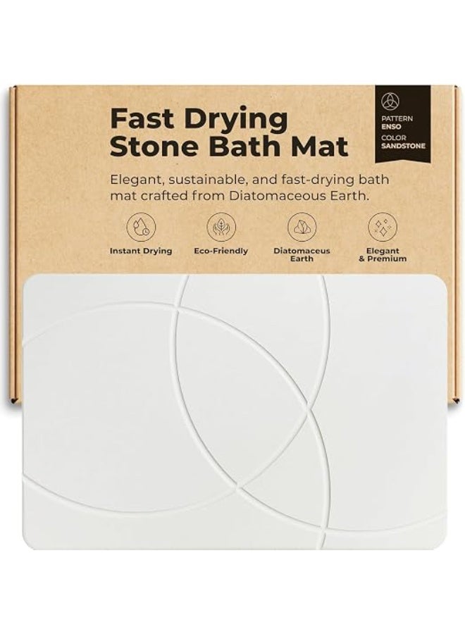 Midwest Stone Bath Mat, Diatomaceous Earth Non-Slip Stone Shower Mat - Quick Drying Absorbent Bath Mats for Bathroom - Elegant & Modern Design, Easy to Clean (23.5 x 15) - Sandstone - Image 1