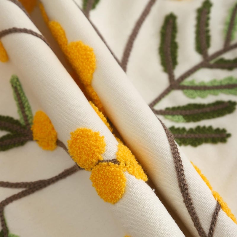 Tosleo مجموعة من 2 أغطية وسائد رمي مطرزة 45 × 45 سم للحديقة والاسترخاء والأريكة ووسائد رمي غرفة المعيشة وغرفة النوم، مجموعة من 2 أغطية وسائد بنمط زهور - Image 3