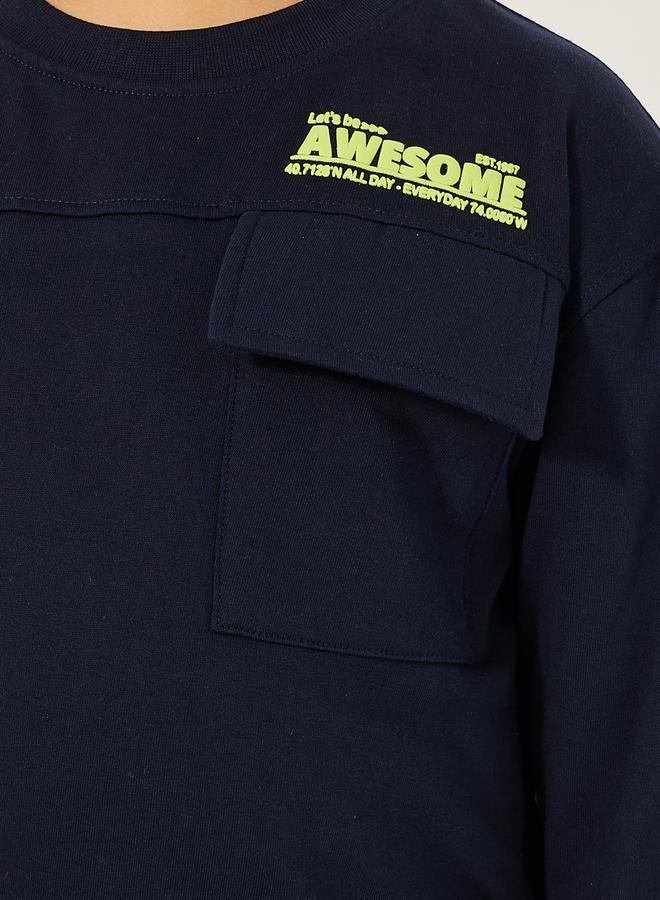 Styli Round Neck Slogan Printed Sweatshirt - Image 2