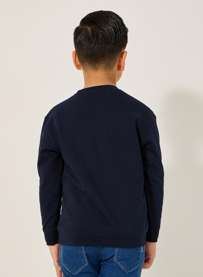 Styli Round Neck Slogan Printed Sweatshirt - Image 4