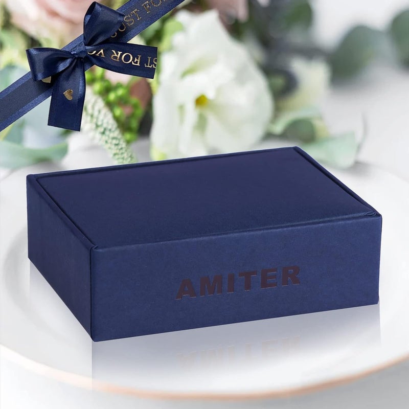 AMITER 26 Letters Tie Clip and Cufflinks for Men, Initial Tie Bar & Cuff Links Set Necktie Clip for Business, Wedding, Anniversary - Image 5