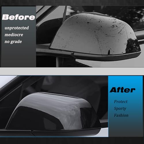 XTnueotr for Tesla Model 3 Rearview Mirror Guard Cover, Side Mirror Cover Exterior Accessories fit for Tesla Model 3 2017-2025 (Model 3-Glossy Black) - Image 2