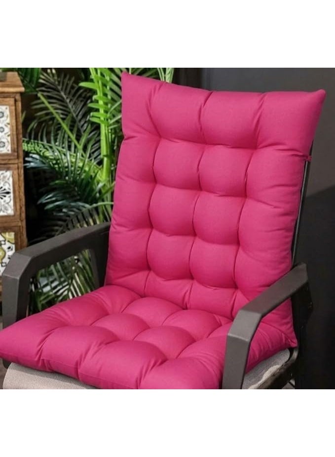 Padded chair cover 45x100 cm – comfortable cushion with a fixed back and base tie, high-density fiber filling and soft HR cotton fabric - Image 1