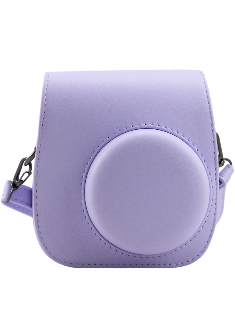 Generic New Fujifilm Instant Camera Bag Mini8/9/11/12 Solid Color Universal Camera Case Storage Bag For Photography Equipment Purple (magnetic) 