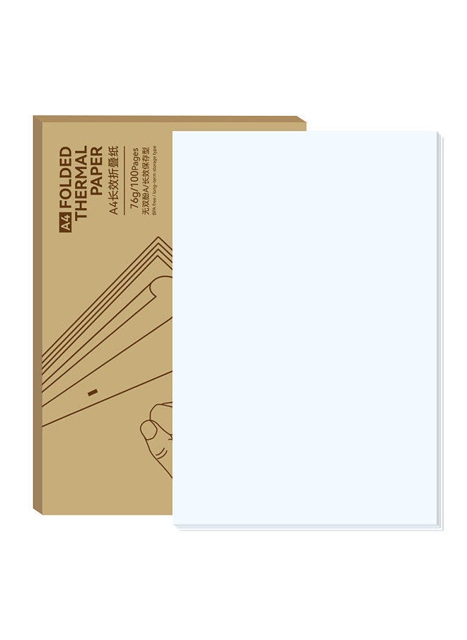 PeriPage - Fold Thermal Paper Compatible with A40 Thermal Printer 10-15 Image Long-lasting Perfect for Photo Picture Receipt Memo PDF File Webpage Printing Instant Photo Printer 210x297mm/100 Sheets - Image 1