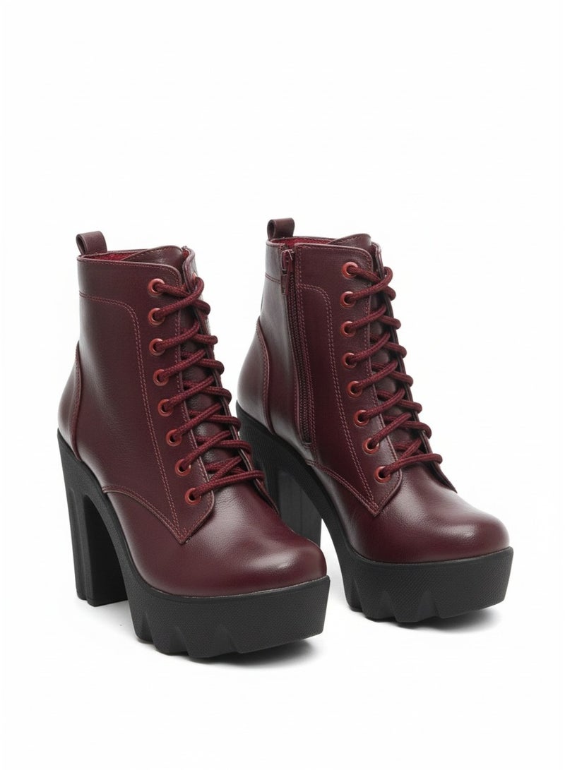 فيبراندا انكل بوت جلد كعب 7سم-نبيتي - Image 2