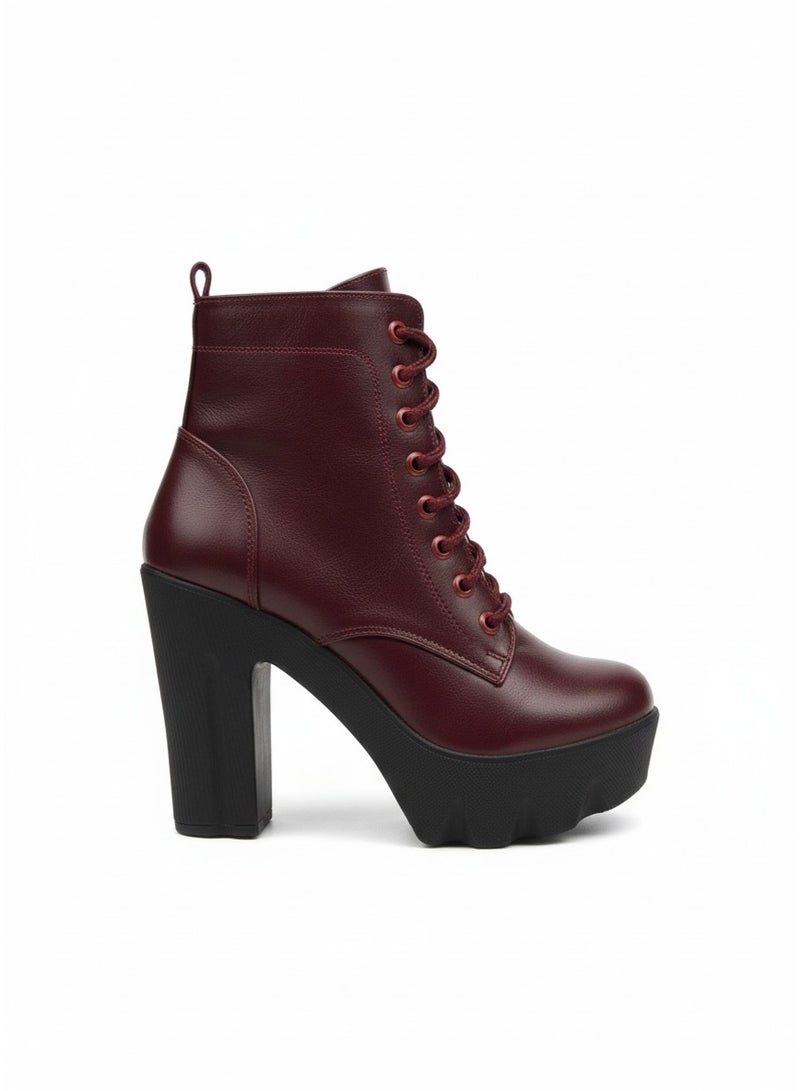 فيبراندا انكل بوت جلد كعب 7سم-نبيتي - Image 3