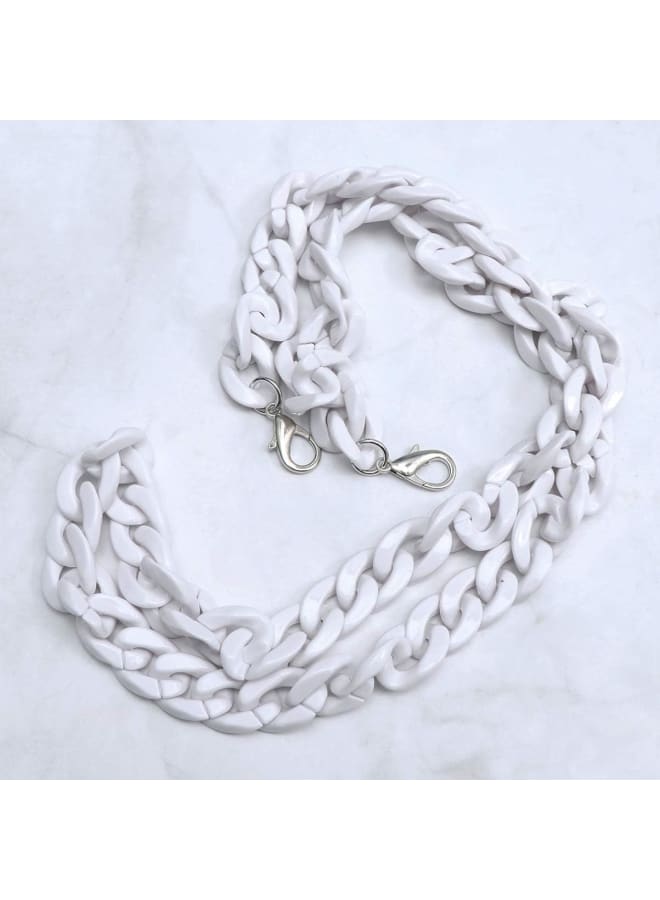 Acrylic Bag Chain Straps Plastic Wallet Straps Replacement Shoulder Bag Chain for Making DIY Bags Repair 120 Cm (White)  - Image 3