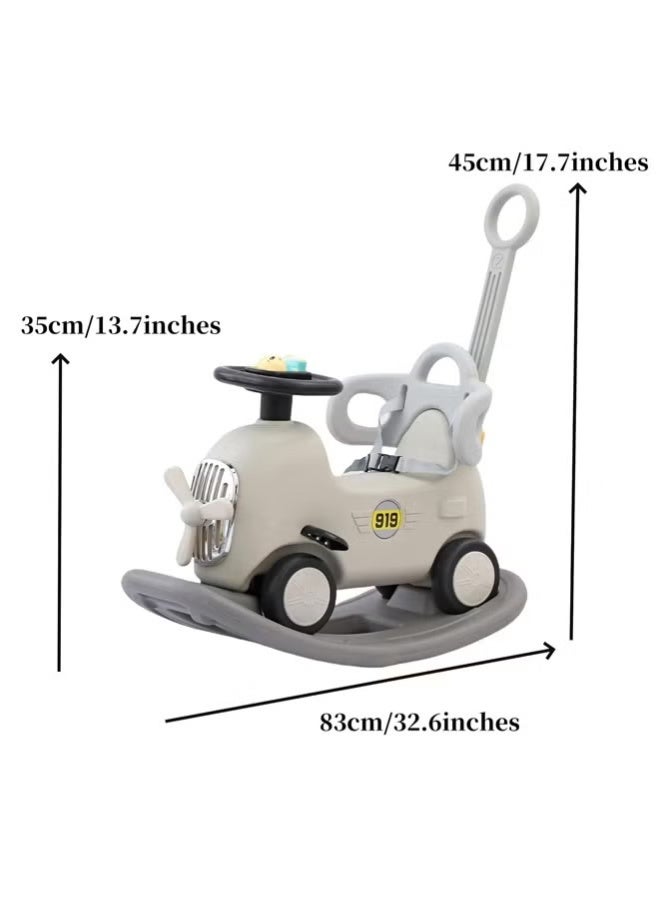 Multifunctional Baby Rocking Horse, Ride on Toy, 3 In 1 Interactive Rocking Horse With Push Rod, Fun Baby Rocking Chair With Rocking And Sliding Way, Detachable Riding Rocking Animal, Easy To Rock And Assemble,Pink - Image 2