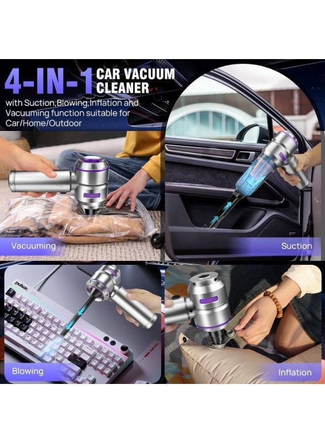 XVersion Electric Air Duster XVersion 4-in-1 Car Vacuum Cleaner High Power-Vacuum, Inflate, Deflate & Blow | Cordless Handheld Vacuum with 3-Speed,Battery Display, Type-C - Image 2