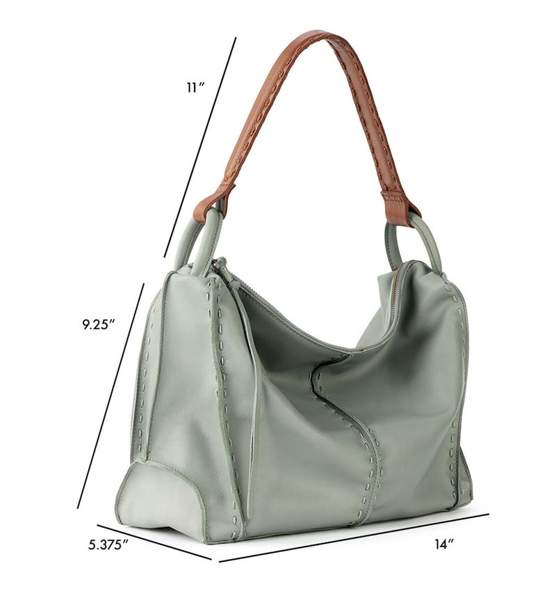 The Sak Los Feliz Hobo in Leather, Lined, Roomy Shoulder Purse, Meadow - Image 3