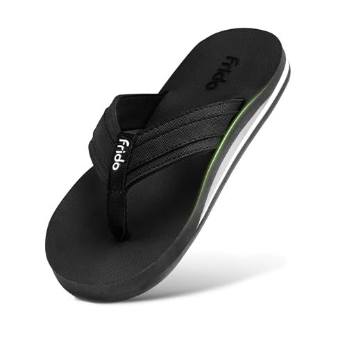 Frido Cloud Comfort Arch Support Slippers for Women & Men | Orthopedic Soft Home Chappal - Unisex Slipper| House Slipper with Anti-Skid Sole for Home Use & Casual (UK-11), Charcoal Black - Image 1