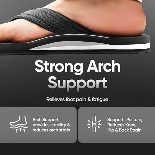 Frido Cloud Comfort Arch Support Slippers for Women & Men | Orthopedic Soft Home Chappal - Unisex Slipper| House Slipper with Anti-Skid Sole for Home Use & Casual (UK-11), Charcoal Black - Image 3