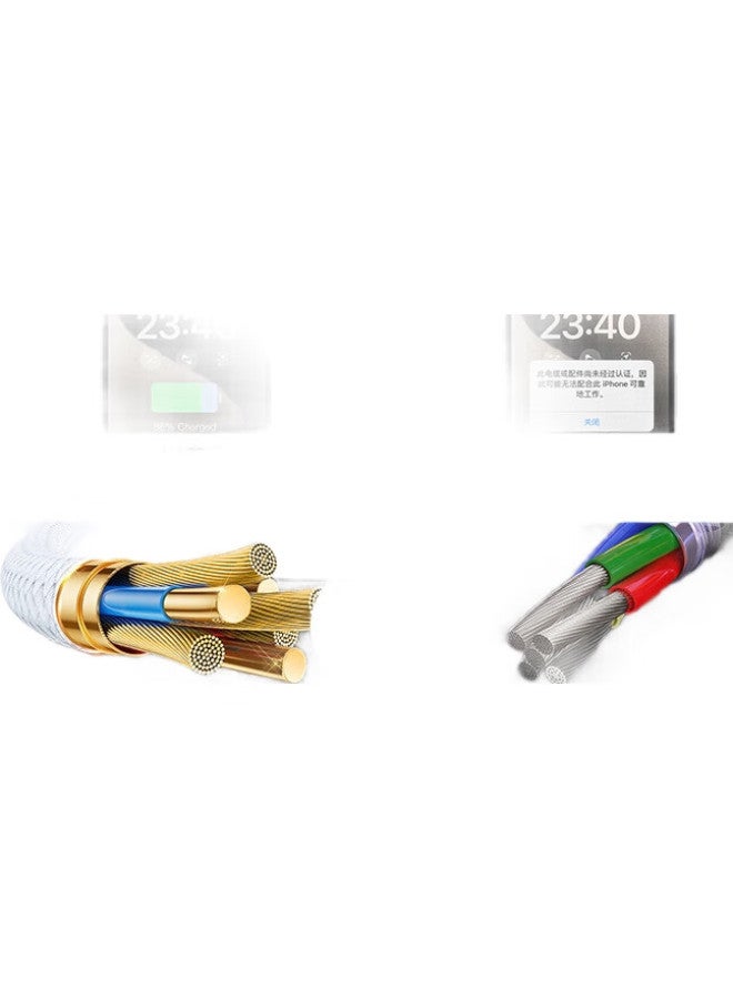 Oksj Apple 15/16 Charging Cable, 60W Data Cable, Compatible With 45W/40W [Upgraded Ice Transparent Cable], Type-C Suitable For Iphone 15 Pro/Ipad/Laptops, 1.5 Meters - Image 1