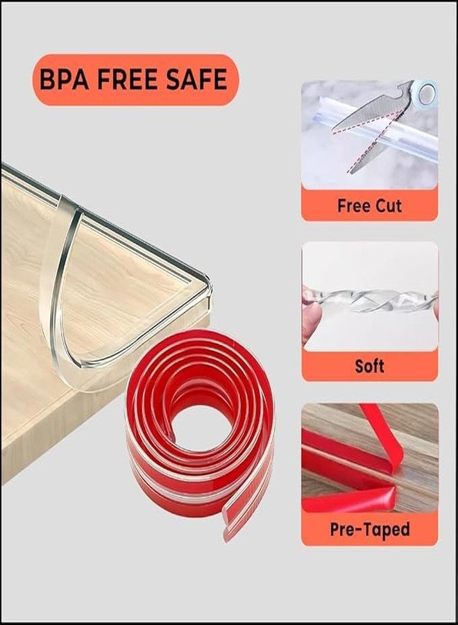 Clickswift® Silicone Edge Protector Strip, Baby Proofing, Pre-Tape Adhesive Corner Protectors for Furniture Bumper Against Sharp Corners for Cabinets, Tables, Stair Drawers (2 Meter) 1pcs Transparent - Image 4