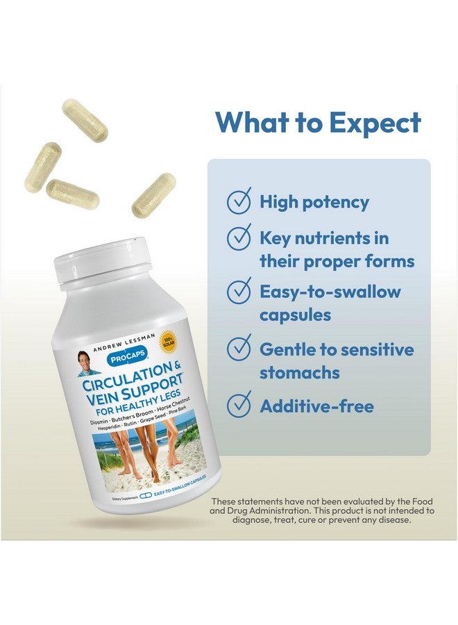 Andrew Lessman ANDREW LESSMAN Circulation, Vein Support for Healthy Legs 180 Capsules - High Bioactivity Diosmin, Butcher's Broom, Visibly Reduces Swelling and Discomfort in Feet, Ankles, Calves, Legs  - Image 4