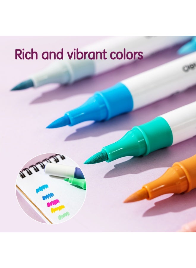 Deli EC190-36 COLOR EMOTION Round Barrel Acrylic Marker – 36 Colors, Brush & Round Tip – Ideal for Artists & Designers - Image 2