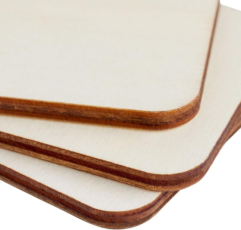 CLITHS 36 Pack Unfinished Wood Rectangles for Crafts, 2.5 x 3.5 Wooden Cutouts with Rounded Corners for Business Cards, DIY Projects, Gift Tags - Image 5