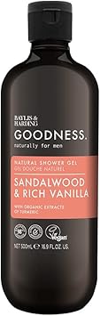 Baylis & Harding جيل استحمام طبيعي من بايليس هاردينغ غودنس للرجال برائحة خشب الصندل والفانيليا 500 مل عبوة من 3 صديقة للنباتيين - Image 2