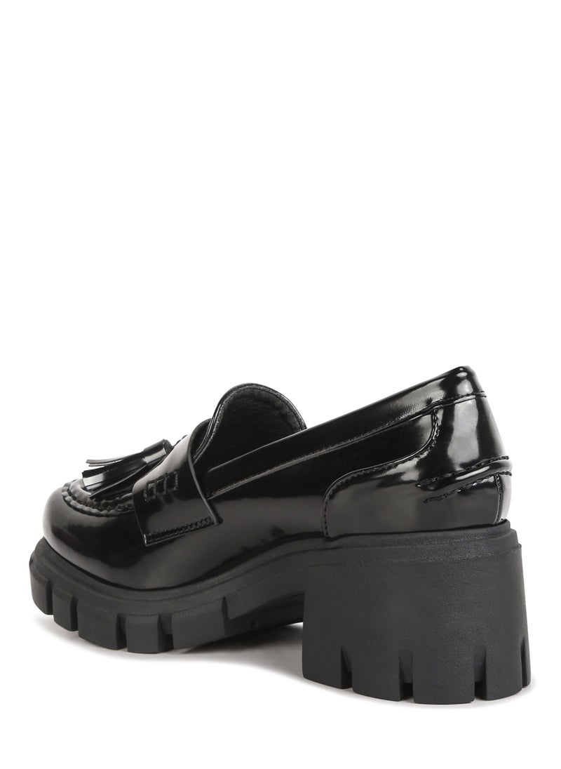 London Rag Black Tassels Detail Chunky Loafers  - Image 3